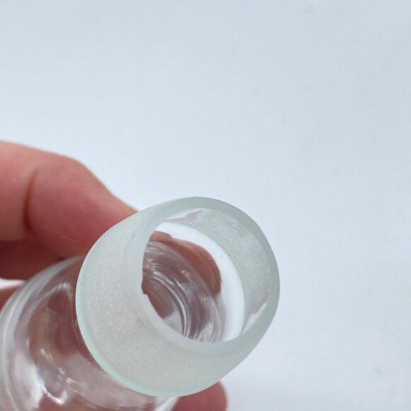 Vintage Glass Bottle Stoppers Clear Embossed Grapes Smooth Design Set Of 2 *Note - Picture 9 of 10